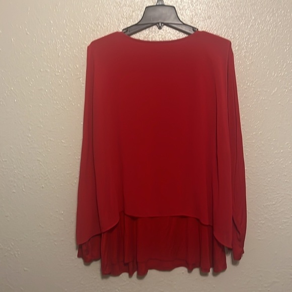 Soft Surroundings Red Long Sleeve Blouse Size 2X - Picture 6 of 7